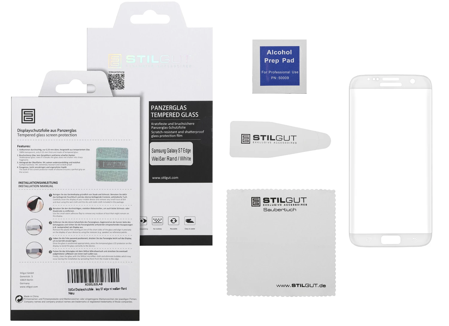 StilGut - Panzerglas 3D Curved Samsung Galaxy S7 Edge Mit Weißem Rand 10 StilGut - Panzerglas 3D Curved Samsung Galaxy S7 Edge Mit Weißem Rand – Bild 8