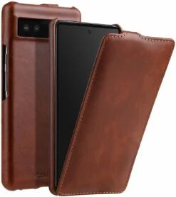 StilGut - Google Pixel 6a Hülle UltraSlim -StilGut Verkaufs-Shop Google Pixel 6a Flip Case Cognac Shop 1