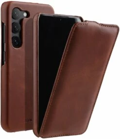 StilGut - Samsung Galaxy S23 Hülle UltraSlim -StilGut Verkaufs-Shop Samsung Galaxy S23 flip case Ultraslim cognac shop 1