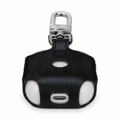 StilGut - AirPods 2 Hülle Aus Leder Mit Karabiner -StilGut Verkaufs-Shop airpods2 wireless case aus leder mit karabiner schwarz nappa 05