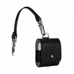 StilGut - AirPods 2 Hülle Aus Leder Mit Lederband & Karabiner -StilGut Verkaufs-Shop airpods2 wireless case mit lederband karabiner schwarz nappa 01 1