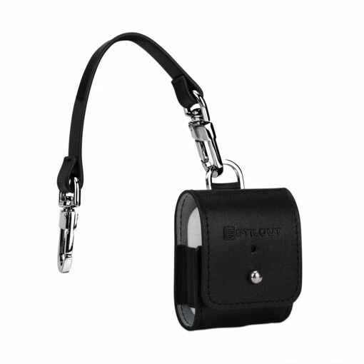 StilGut - AirPods 2 Hülle Aus Leder Mit Lederband & Karabiner -StilGut Verkaufs-Shop airpods2 wireless case mit lederband karabiner schwarz nappa 01