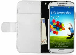 StilGut - Ledertasche "Talis" Für Samsung Galaxy S4 I9500 & I9505 -StilGut Verkaufs-Shop booktype tasche galaxy s4 weiss 01