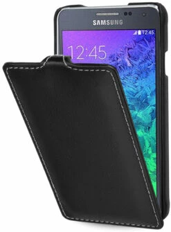 StilGut - Handyhülle Für Samsung Galaxy Alpha "UltraSlim" Aus Leder -StilGut Verkaufs-Shop galaxy alpha huelle us schwn 01