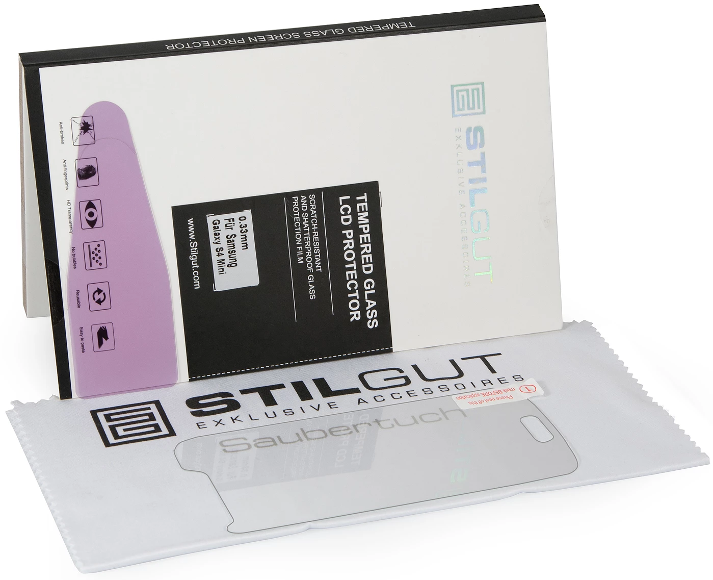 StilGut - Displayschutzfolie Panzerglas Für Samsung Galaxy S4 Mini 7 StilGut - Displayschutzfolie Panzerglas Für Samsung Galaxy S4 Mini – Bild 5