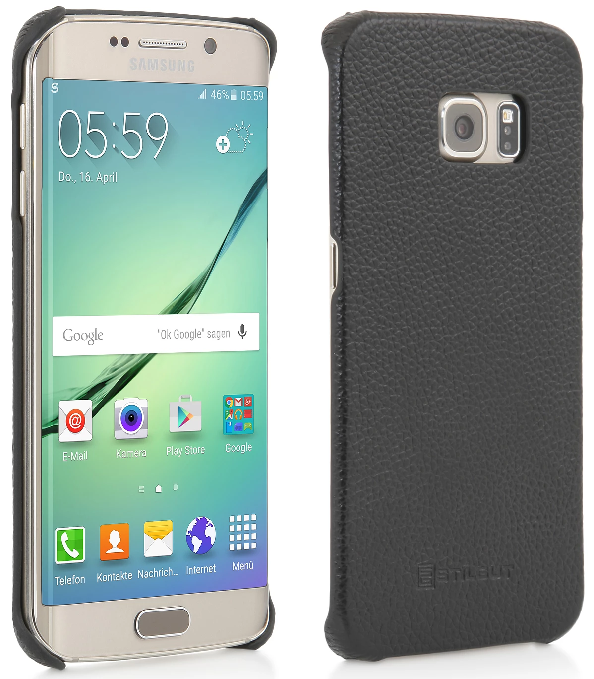 StilGut - Handyhülle Für Galaxy S6 Edge "Cover Type" Aus Leder 3 StilGut - Handyhülle Für Galaxy S6 Edge "Cover Type" Aus Leder