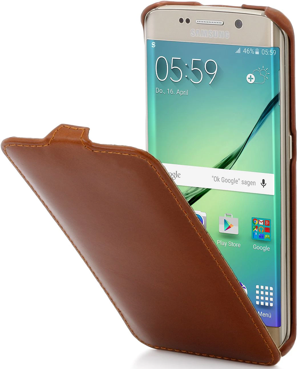 StilGut - Handyhülle Für Galaxy S6 Edge "UltraSlim" Aus Leder 3 StilGut - Handyhülle Für Galaxy S6 Edge "UltraSlim" Aus Leder