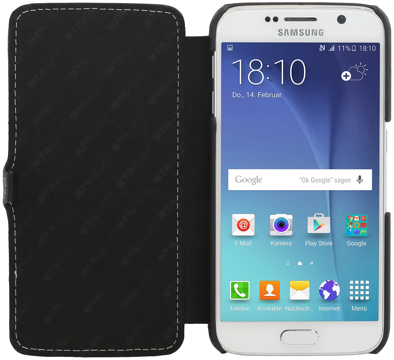 StilGut - Handyhülle Für Galaxy S6 "Book Type" Mit Clip 4 StilGut - Handyhülle Für Galaxy S6 "Book Type" Mit Clip – Bild 2