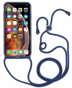 StilGut - Handykette Für IPhone X Mit Lederrückseite -StilGut Verkaufs-Shop handykette iphone x schwarz 01