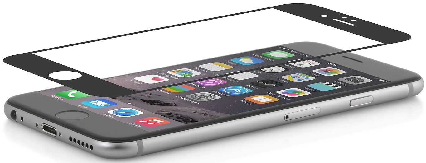 StilGut - Panzerglasfolie Für IPhone 6 Plus & 6s Plus 2er-Pack Schwarzer Rand 5 StilGut - Panzerglasfolie Für IPhone 6 Plus & 6s Plus 2er-Pack Schwarzer Rand – Bild 4
