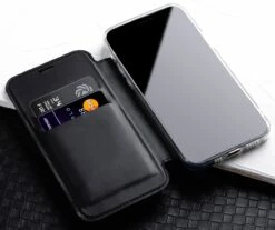 StilGut - IPhone 12 Mini NFC/RFID Blocking Hülle 12 StilGut - IPhone 12 Mini NFC/RFID Blocking Hülle -StilGut Verkaufs-Shop iphone 12 mini rfid blocking book case black 03