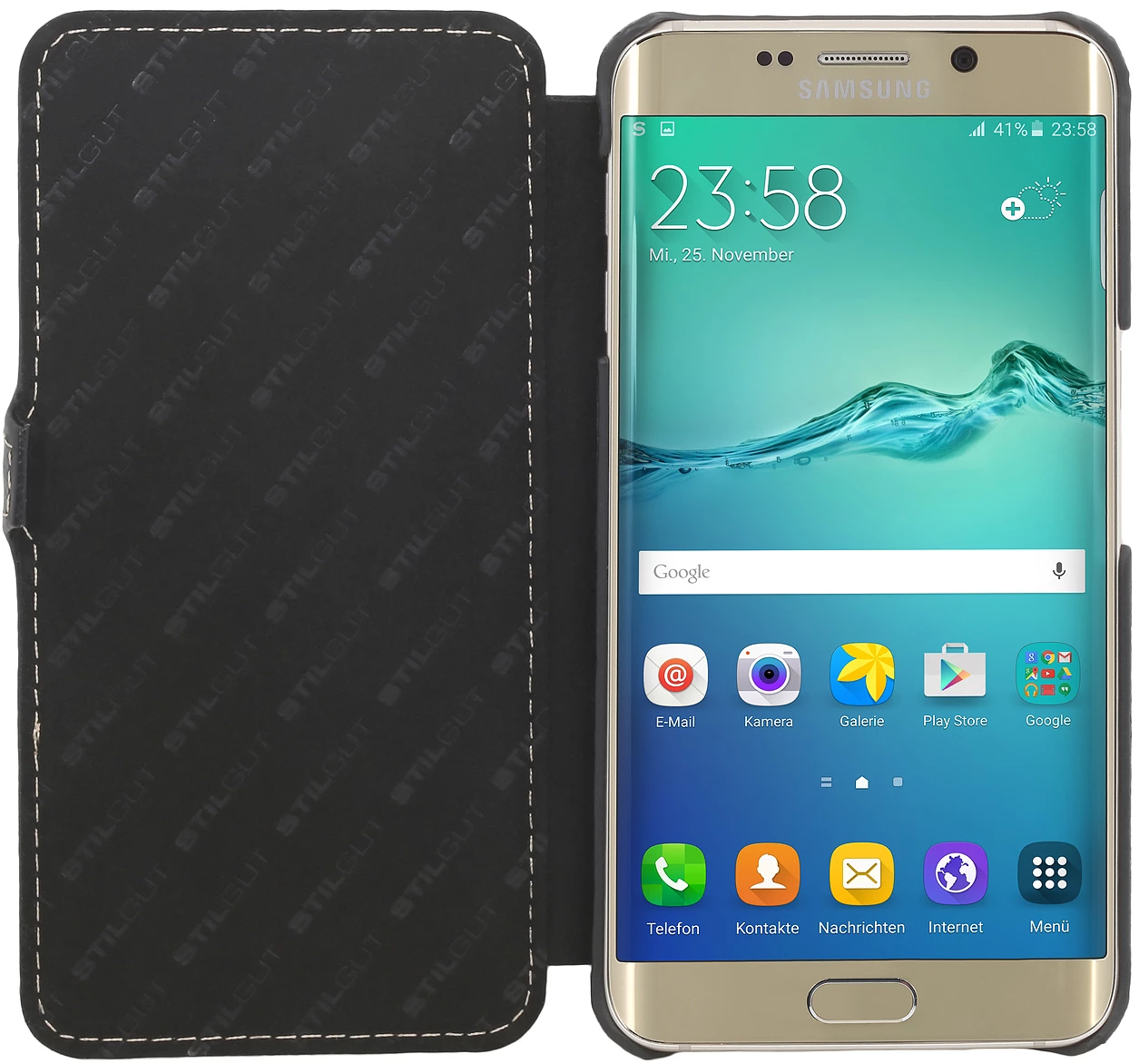 StilGut - Handyhülle Für Galaxy S6 Edge+ Book Type Mit Clip 4 StilGut - Handyhülle Für Galaxy S6 Edge+ Book Type Mit Clip – Bild 2