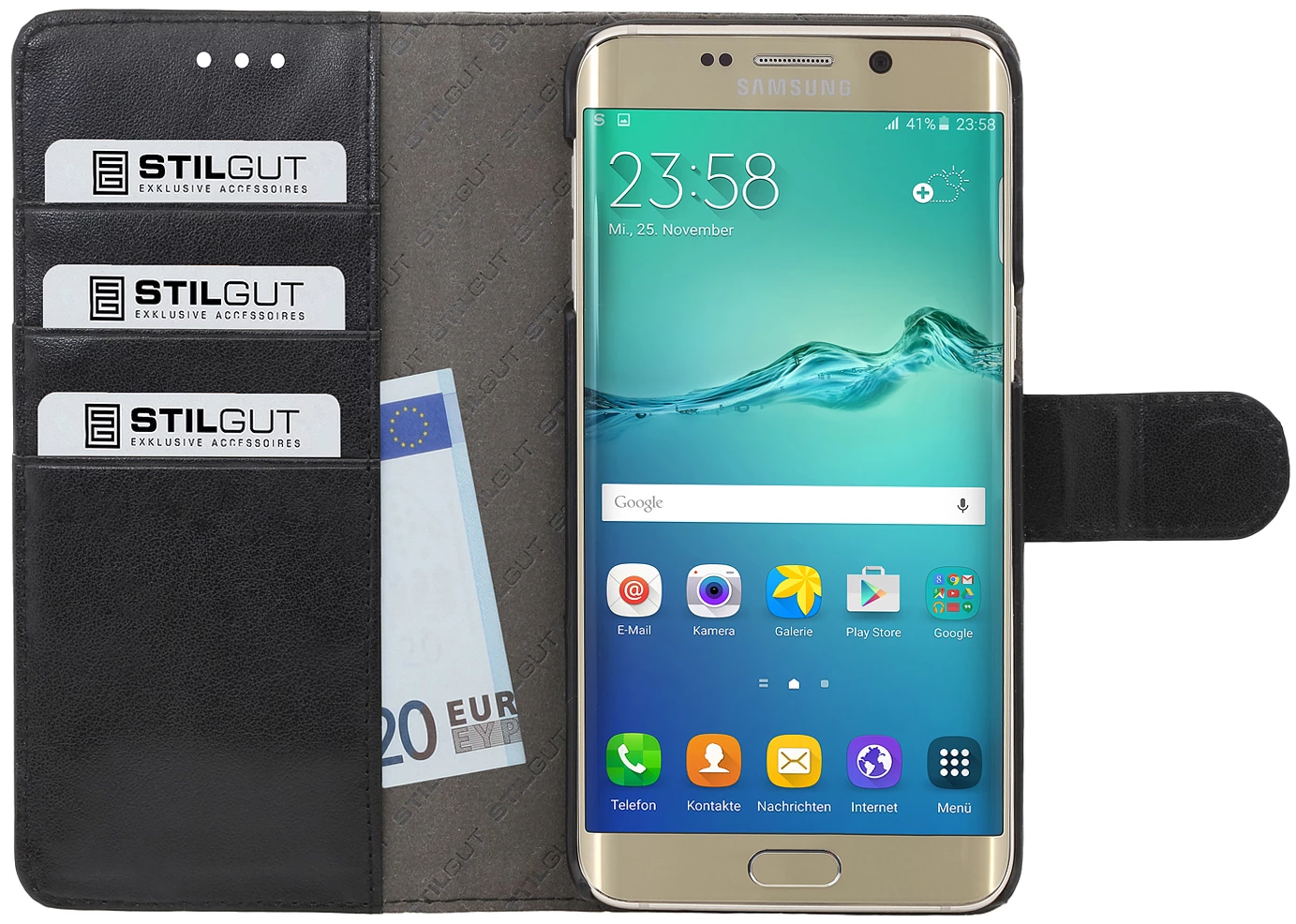 StilGut - Galaxy S6 Edge+ Hülle "Talis" Mit Kreditkartenfach 3 StilGut - Galaxy S6 Edge+ Hülle "Talis" Mit Kreditkartenfach