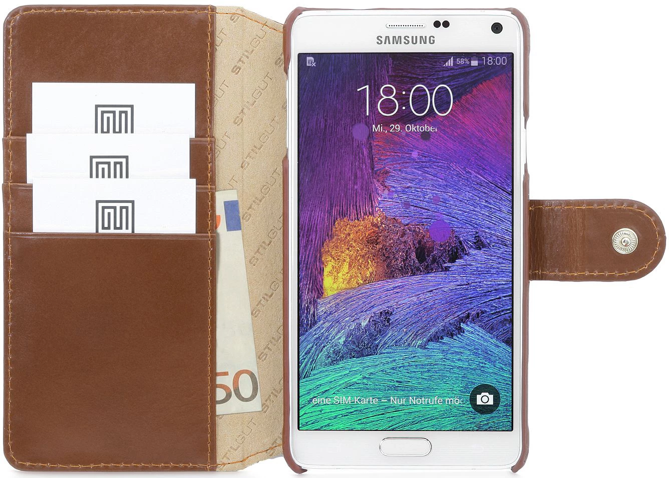 StilGut - Handyhülle Für Samsung Galaxy Note 4 "Talis" Aus Leder 3 StilGut - Handyhülle Für Samsung Galaxy Note 4 "Talis" Aus Leder