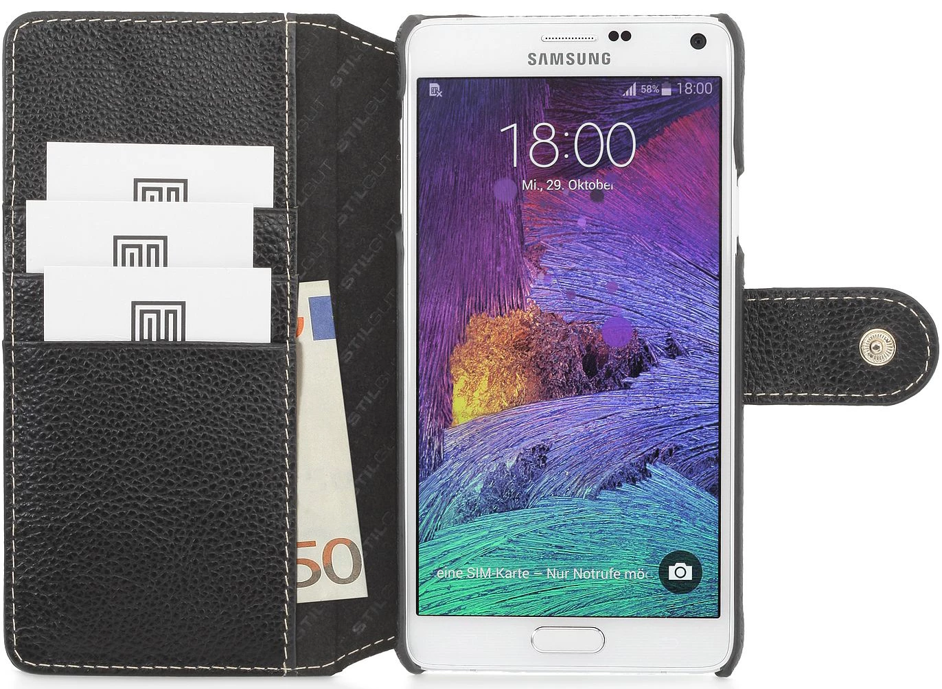StilGut - Handyhülle Für Samsung Galaxy Note 4 "Talis" Aus Leder 11 StilGut - Handyhülle Für Samsung Galaxy Note 4 "Talis" Aus Leder – Bild 9