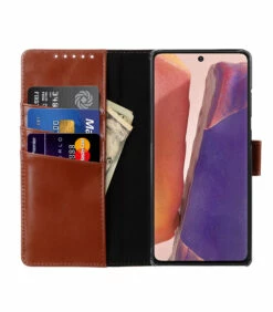 StilGut - Samsung Galaxy Note 20 Flip Cover Talis Mit Kartenfach -StilGut Verkaufs-Shop samsung galaxy note 20 wallet case talis brown m 01