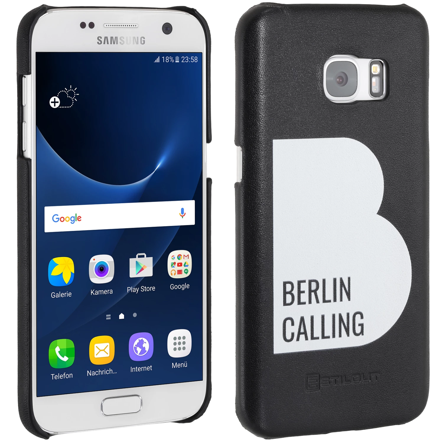 StilGut - Samsung Galaxy S7 Cover Berlin Calling Aus Leder - Like Berlin Edition